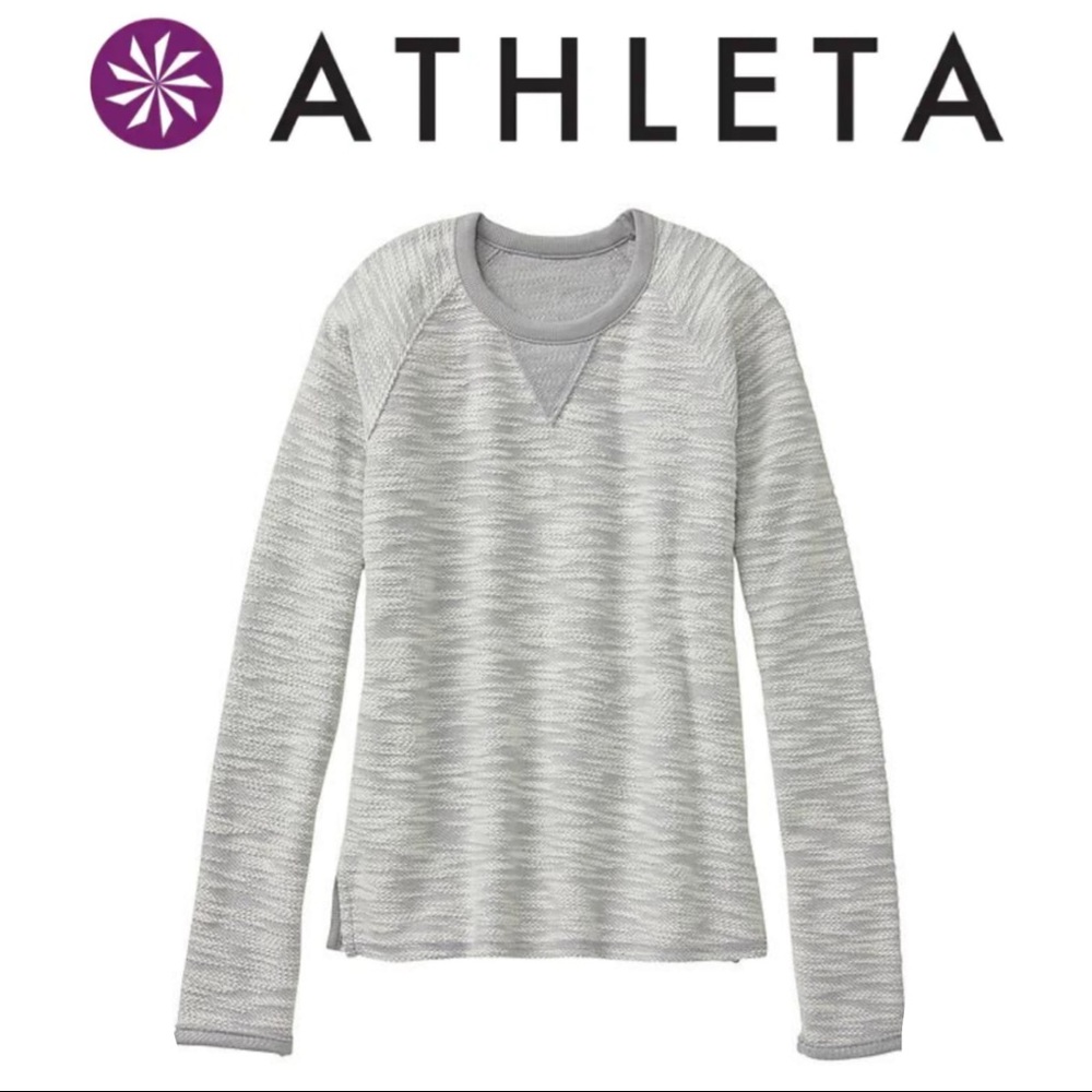 Athleta castle peak slub crew sweatshirt SZ XS